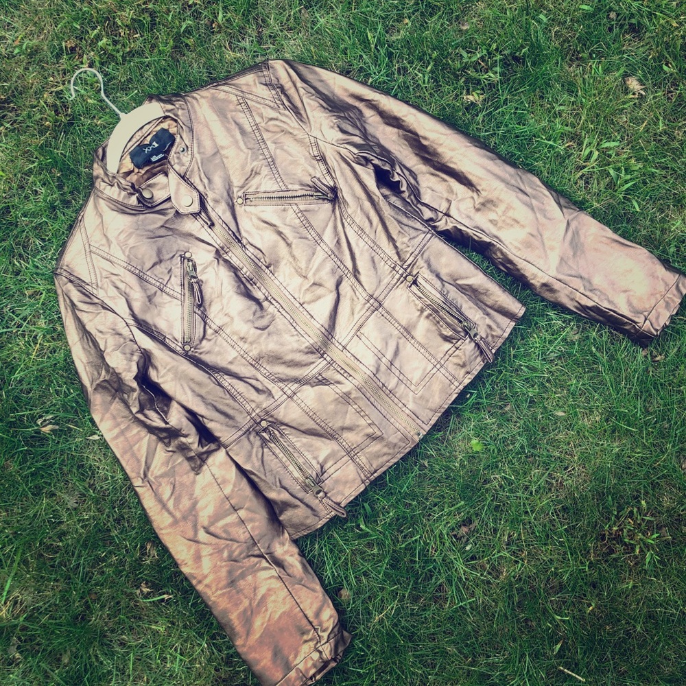 Moto jacket, vegan leather